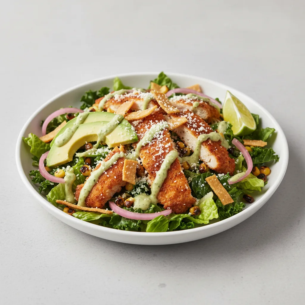 Crispy Chicken Poblano Salad Crispy Chicken Poblano Salad