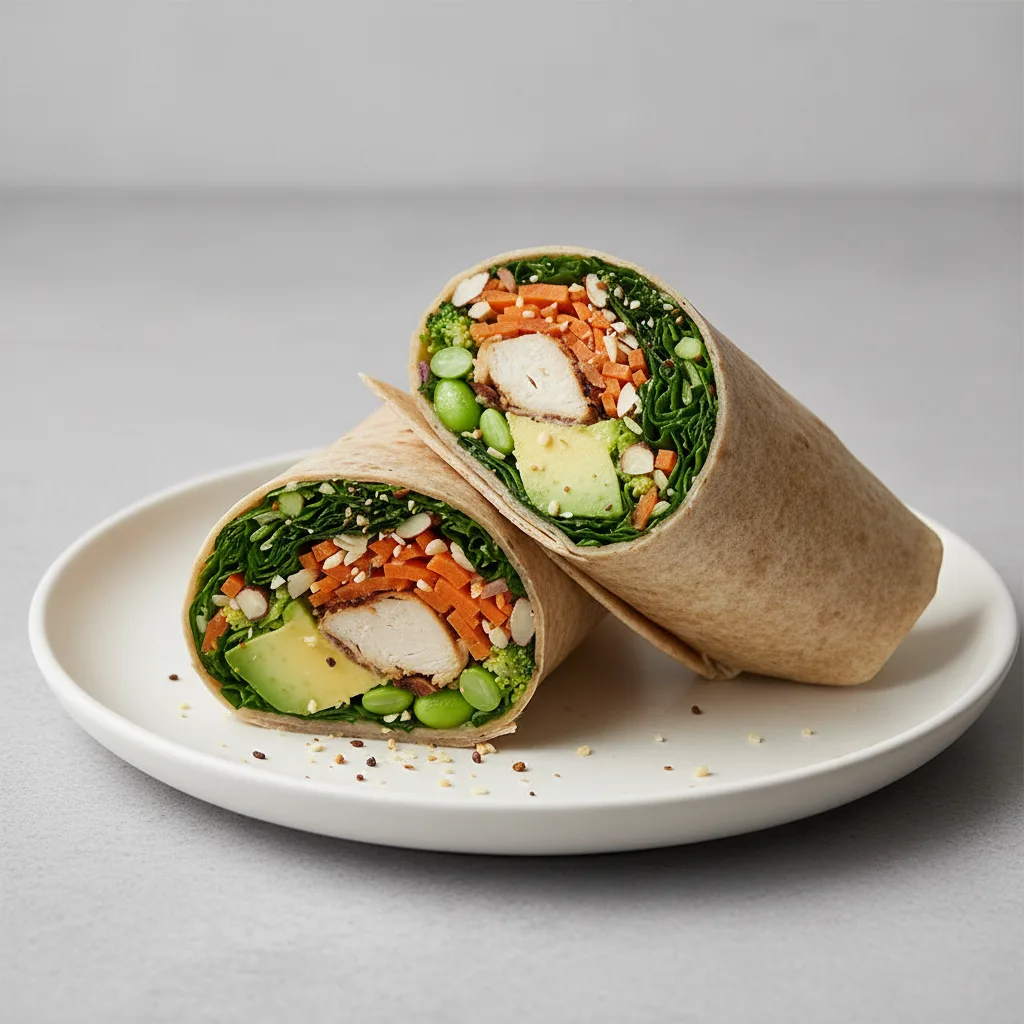 Tokyo Supergreens with Oven Roasted Chicken Wrap Tokyo Supergreens with Oven Roasted Chicken Wrap