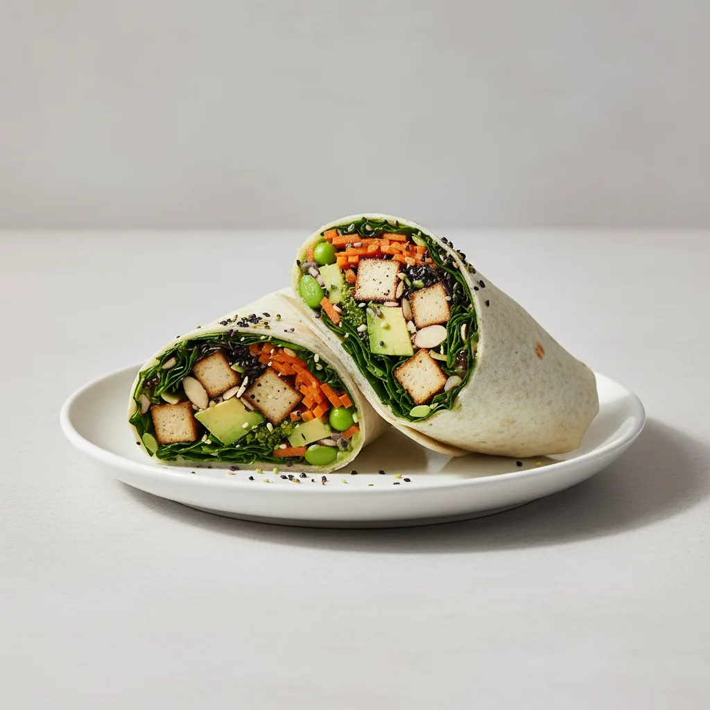 Tokyo Supergreens with Organic Sesame Tofu Wrap Tokyo Supergreens with Organic Sesame Tofu Wrap