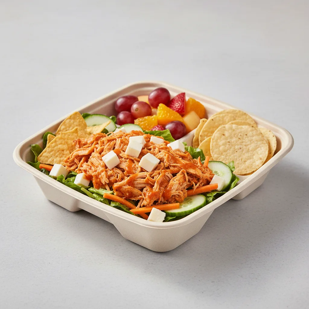 Buffalo Chicken Salad with Chips and Fruit Buffalo Chicken Salad with Chips and Fruit