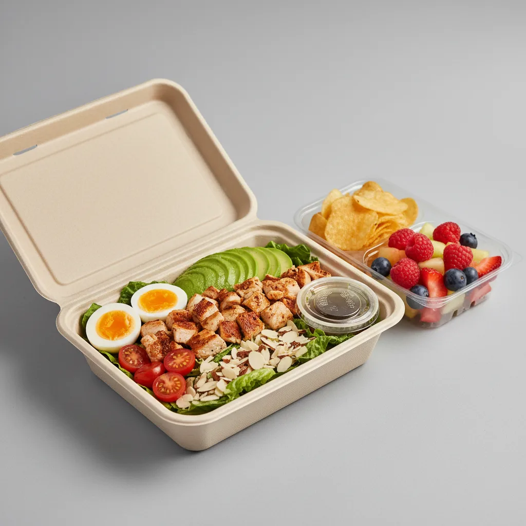 California Cobb Salad with Chips and Fruit California Cobb Salad with Chips and Fruit