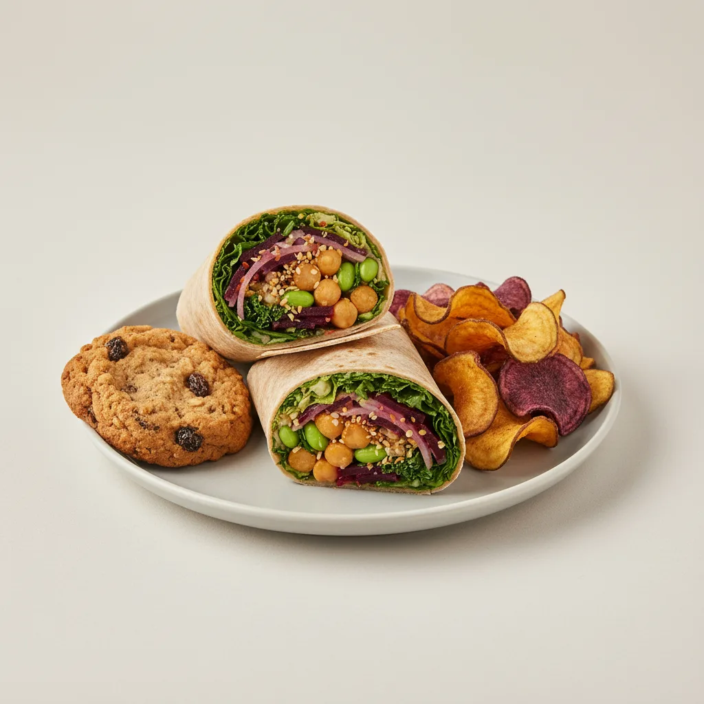 Plant Power Wrap with Chips and Cookie Plant Power Wrap with Chips and Cookie