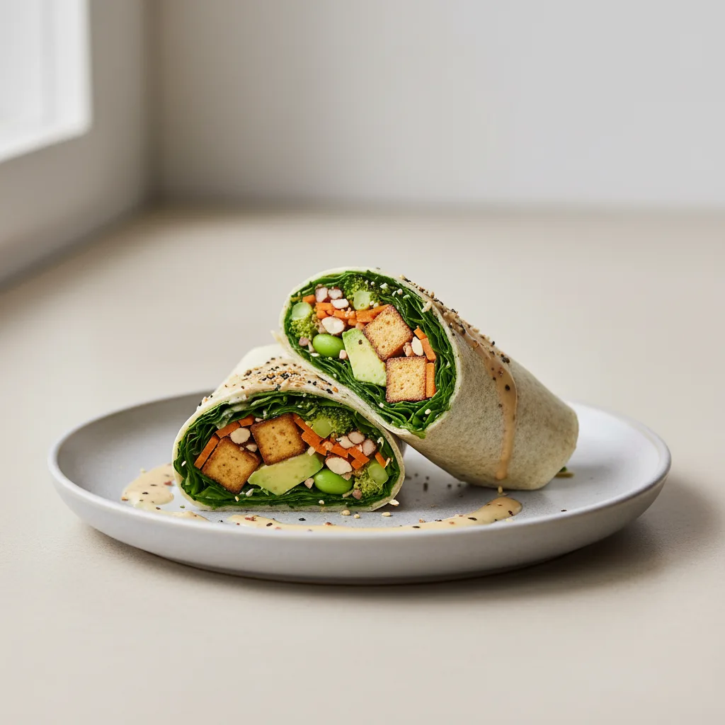 Tokyo Supergreens with Organic Sesame Tofu Wrap Tokyo Supergreens with Organic Sesame Tofu Wrap