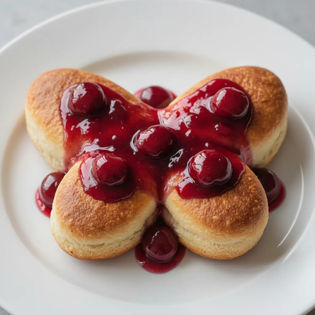 Bread Butterfly With Tart Cherry Sauce Bread Butterfly With Tart Cherry Sauce