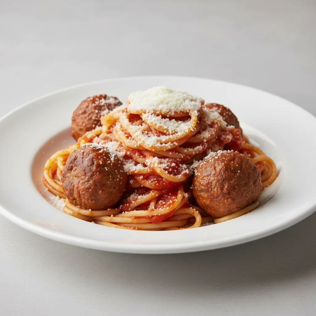 Spaghetti Marinara with Meatball Spaghetti Marinara with Meatball