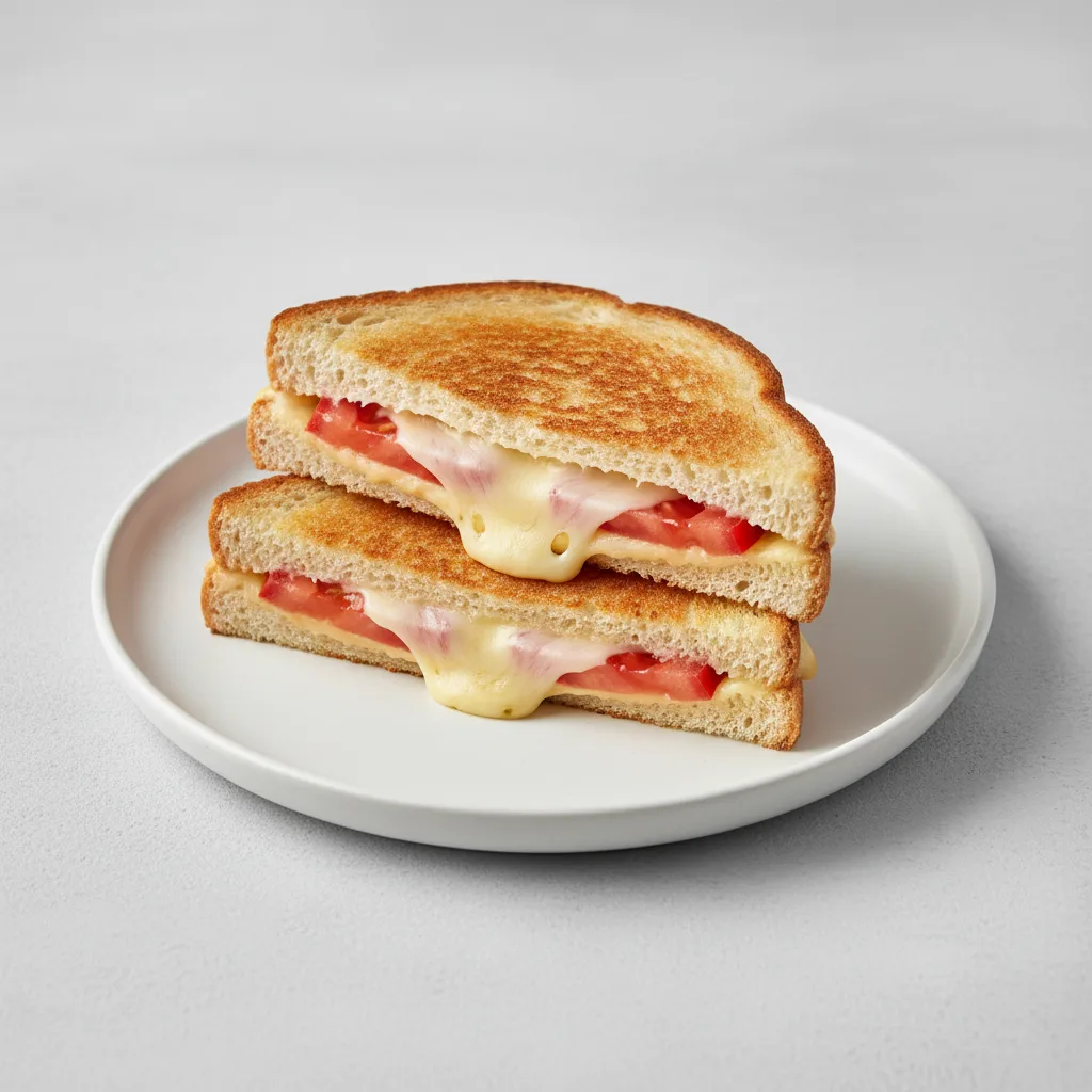 Grilled Cheese & Tomato with American Cheese on White Bread Grilled Cheese & Tomato with American Cheese on White Bread
