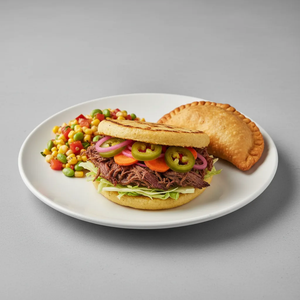 Banh Me Arepa and Chicken Empanada Banh Me Arepa and Chicken Empanada