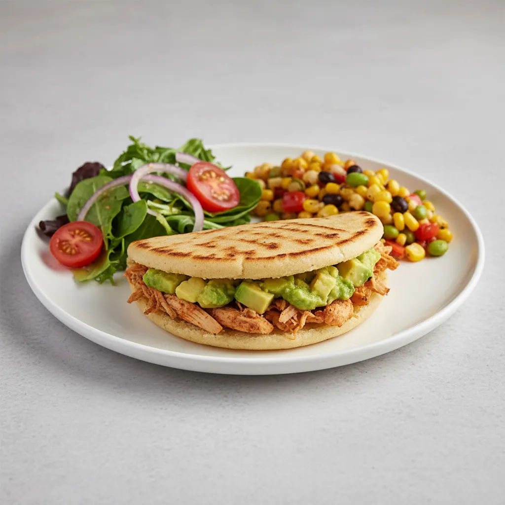 Venezuelan Arepa with Sides Venezuelan Arepa with Sides