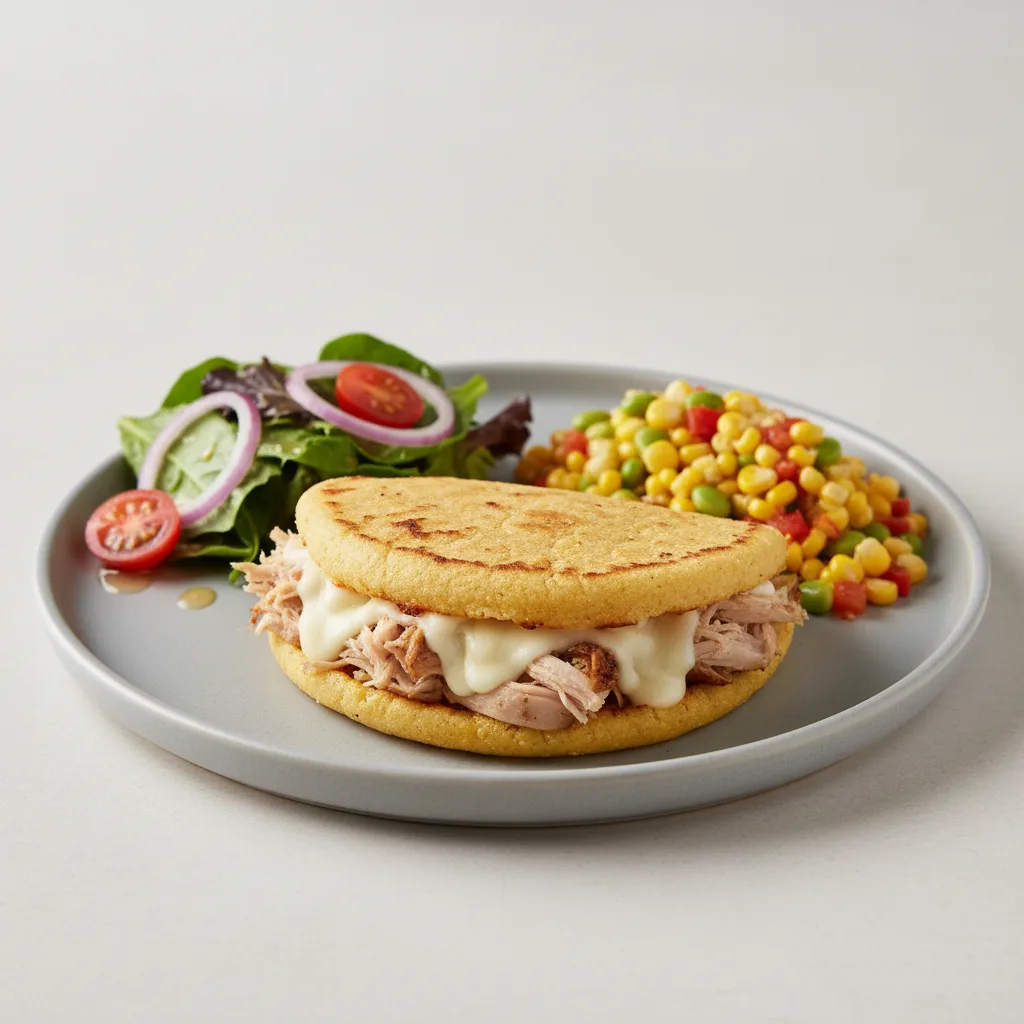 American Turkey Arepa with Sides American Turkey Arepa with Sides