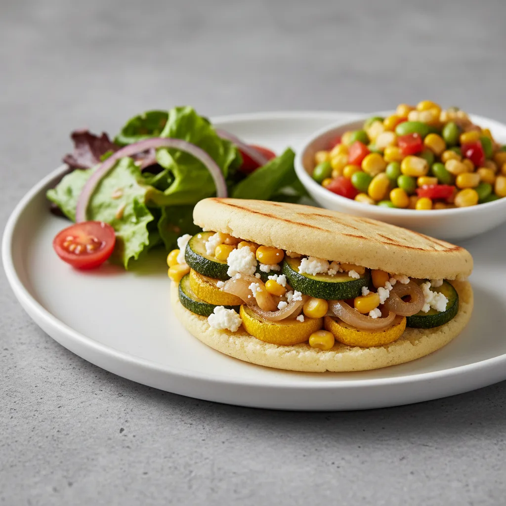 Vegetable Arepa with Sides Vegetable Arepa with Sides