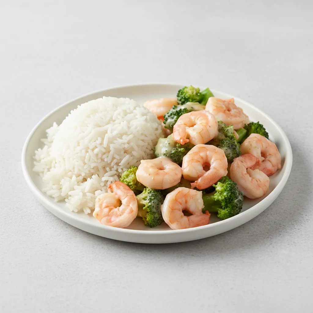 Gluten Free Shrimp with Broccoli and Steamed Rice Gluten Free Shrimp with Broccoli and Steamed Rice