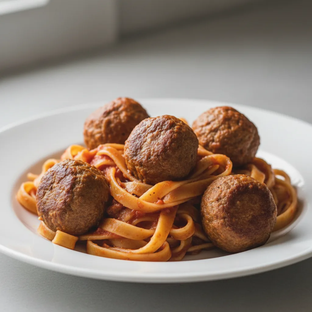 Meatball Fettuccine Pasta Meatball Fettuccine Pasta