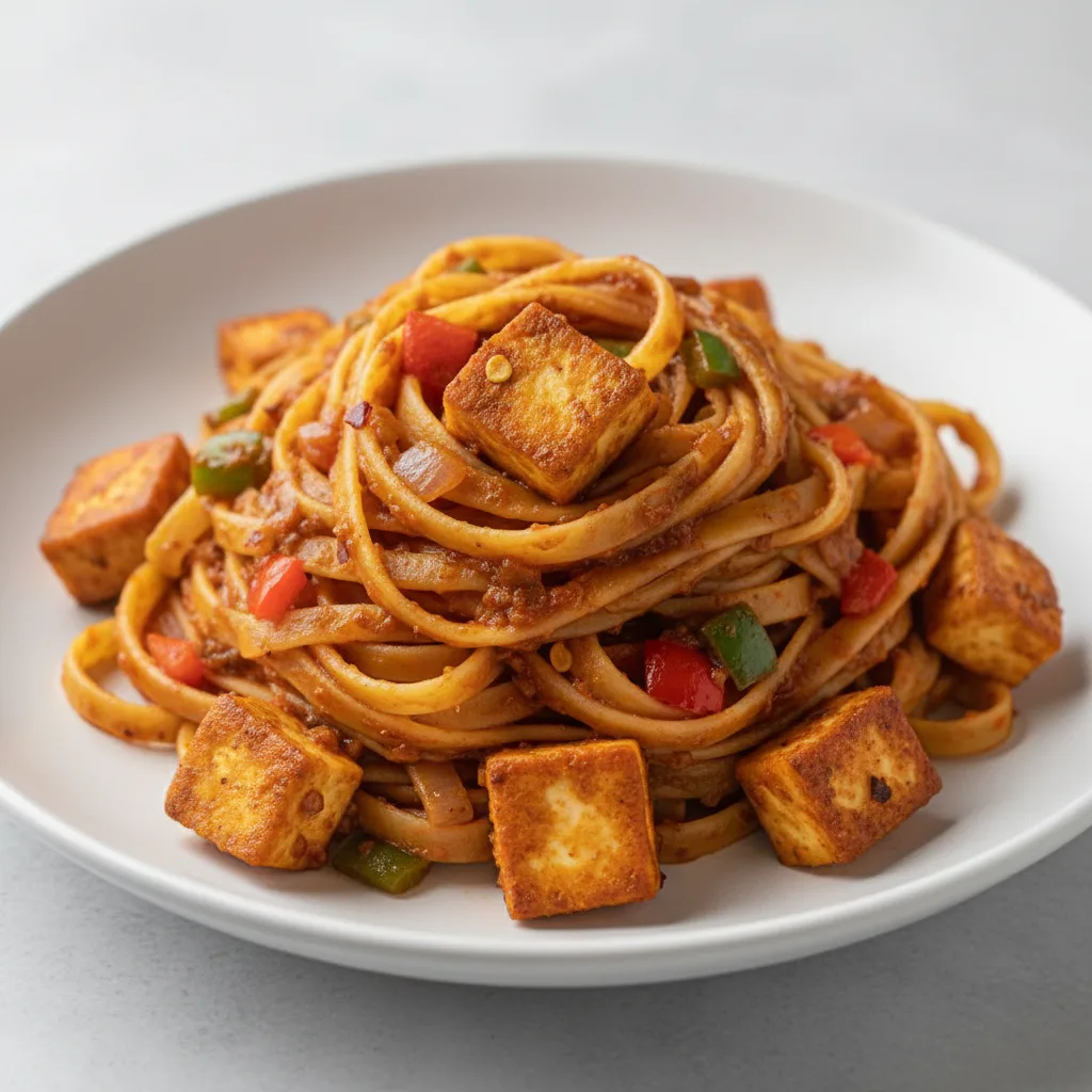 Spicy Chili Masala Paneer Fettuccine Pasta Spicy Chili Masala Paneer Fettuccine Pasta