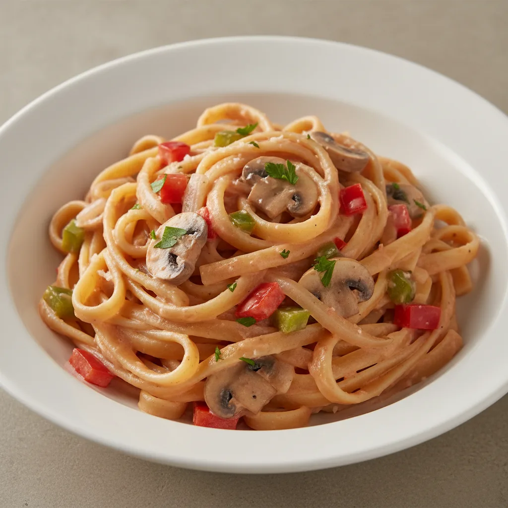 Fettuccine in Rose Sauce with Mixed Vegetables