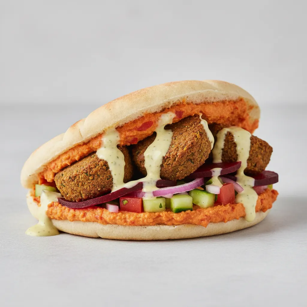 Homemade Baked Falafel Sandwich Homemade Baked Falafel Sandwich