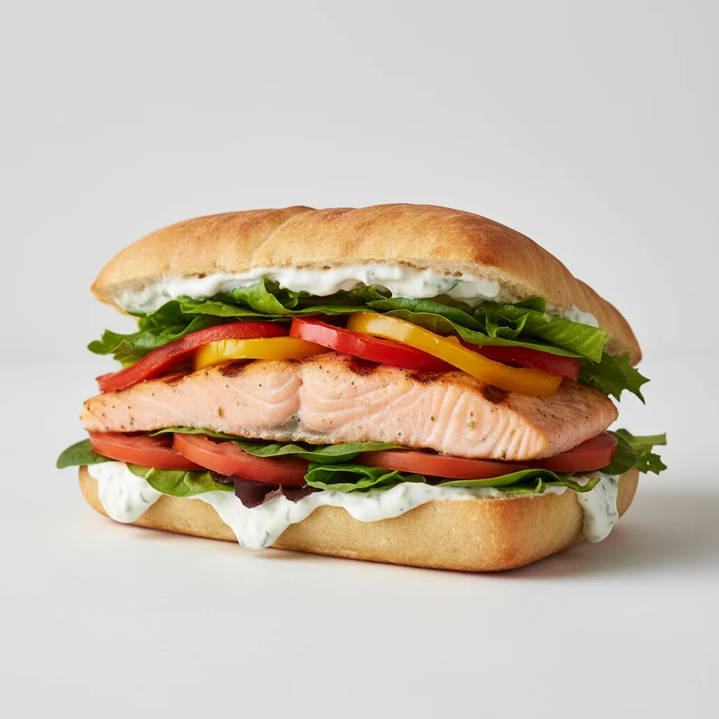 Mediterranean Salmon Sandwich Mediterranean Salmon Sandwich