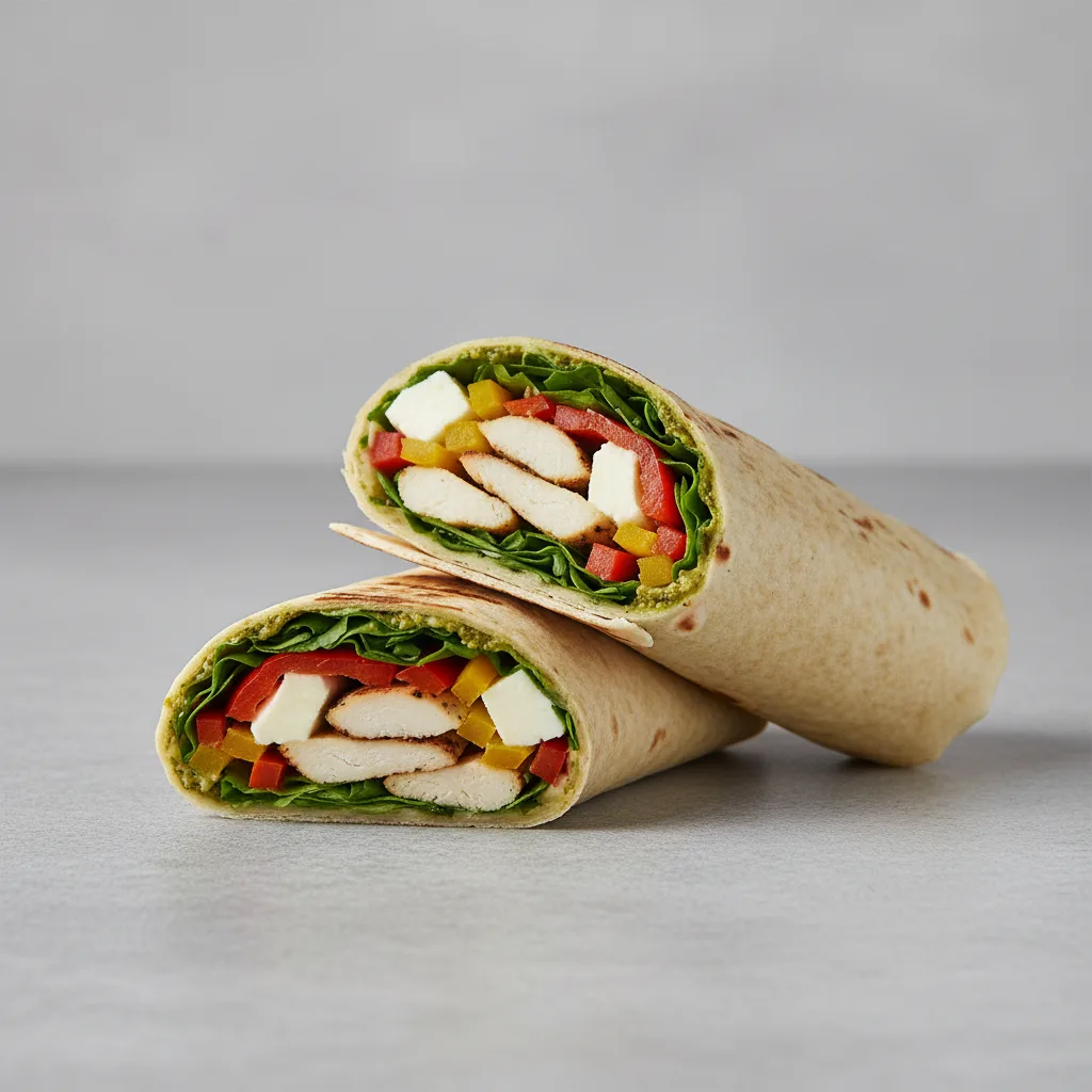 Pesto Wrap with Greek Salad Pesto Wrap with Greek Salad