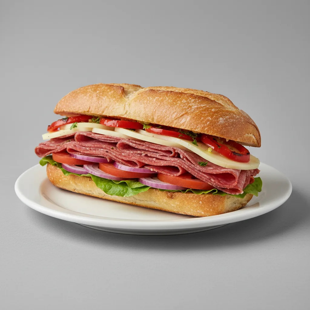 Genoa Sandwich with Greek Salad Genoa Sandwich with Greek Salad
