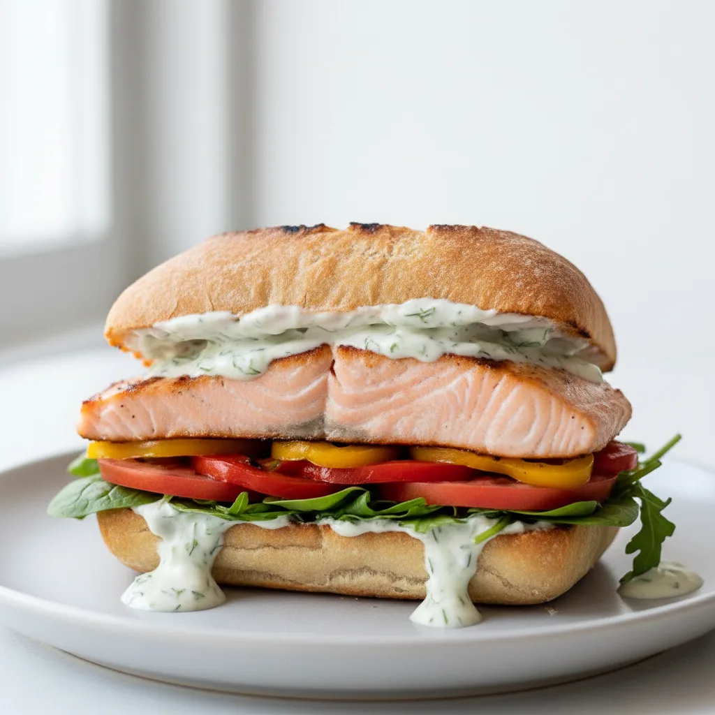 Mediterranean Salmon Sandwich Mediterranean Salmon Sandwich
