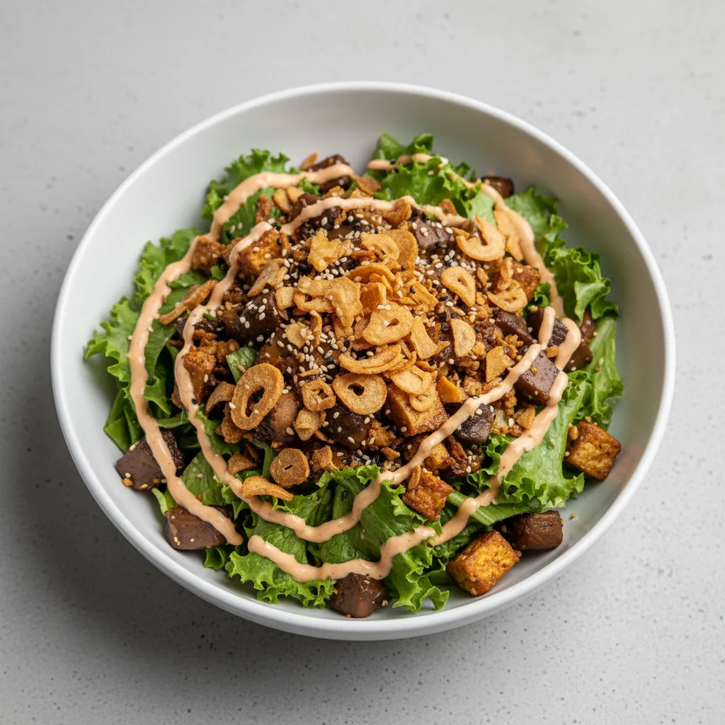 Mushroom Tofu Sisig Salad Bowl Mushroom Tofu Sisig Salad Bowl