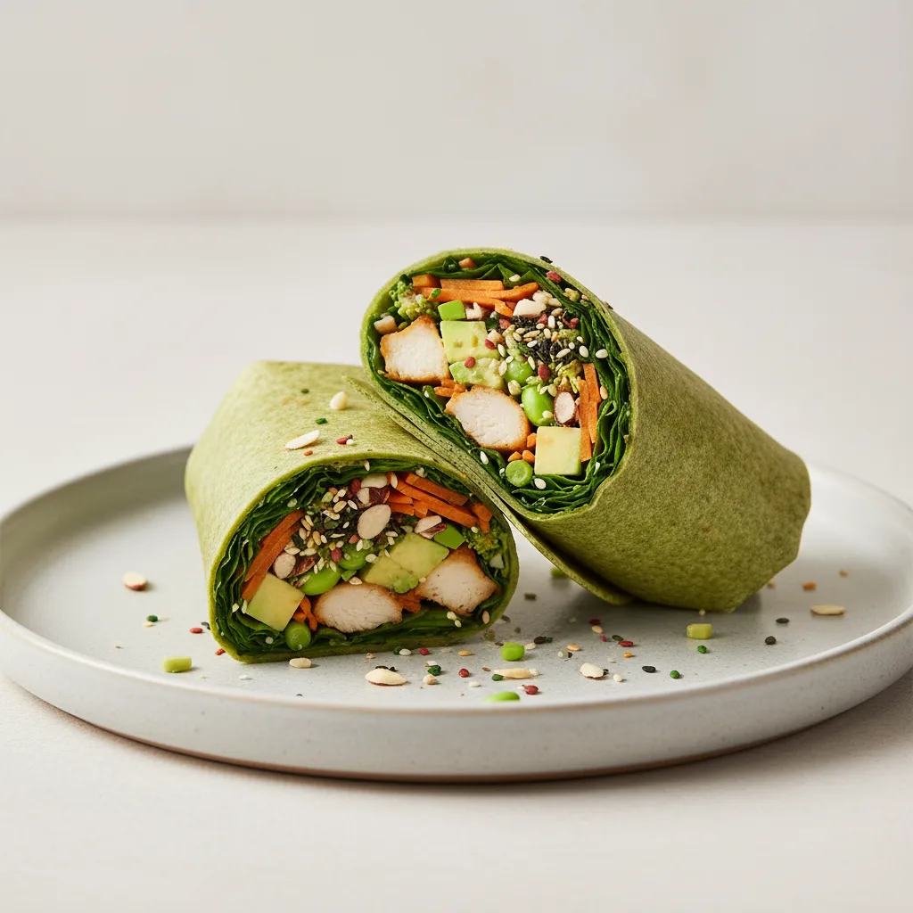 Tokyo Supergreens with Oven Roasted Chicken Wrap Tokyo Supergreens with Oven Roasted Chicken Wrap