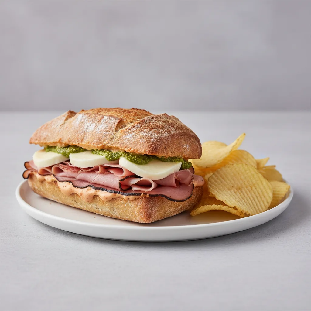 Prosciutto di Pesto Sandwich with Chips Prosciutto di Pesto Sandwich with Chips