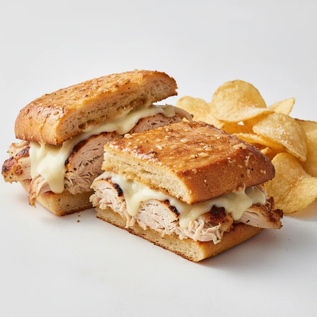 Chicken Garlic Asiago Sandwich with Chips Chicken Garlic Asiago Sandwich with Chips