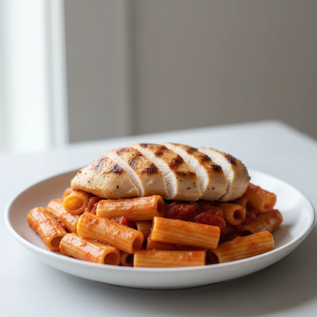 Rigatoni Marinara with Chicken Rigatoni Marinara with Chicken