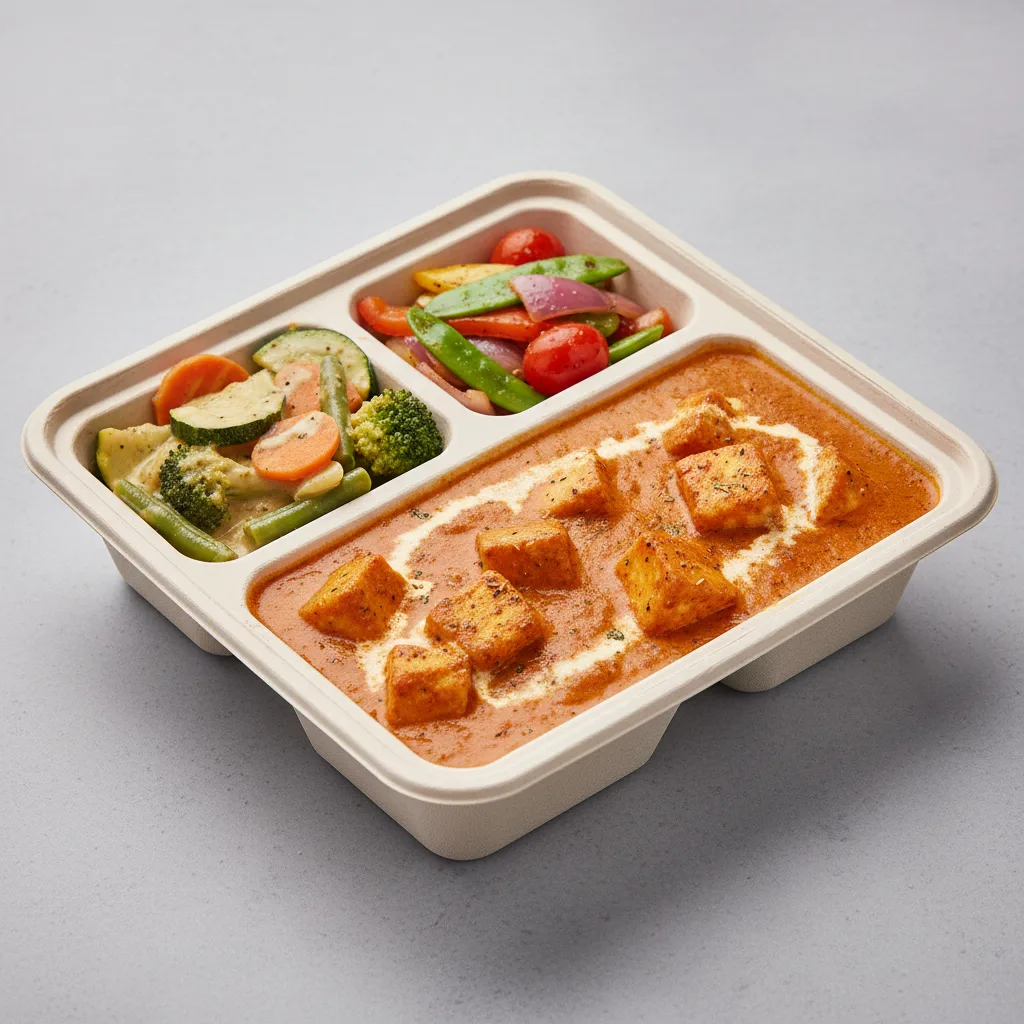 Light Carb Paneer Tikka Masala with Tawa Vegetables and Veggie Korma