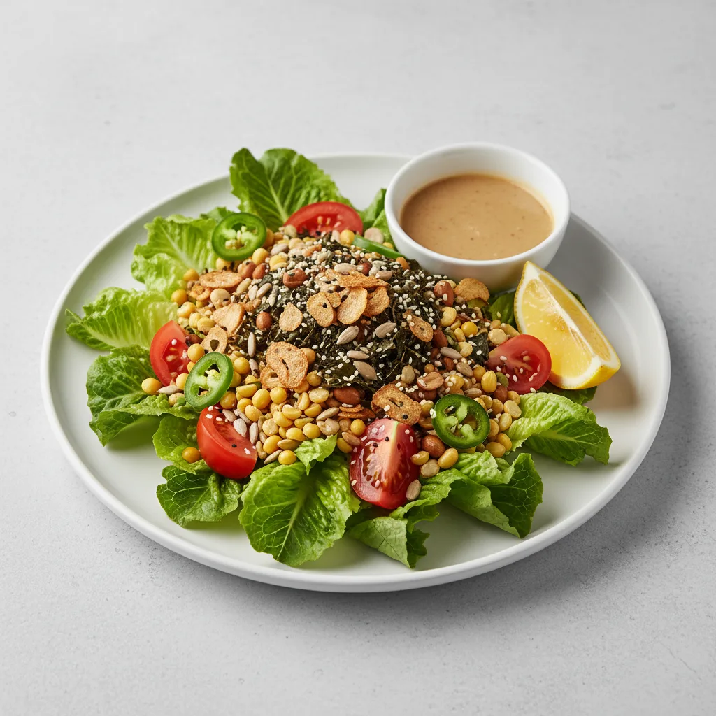 Tea Leaf Salad with Romaine - Vegan Tea Leaf Salad with Romaine - Vegan