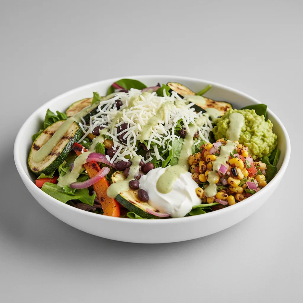 Vegetarian Salad With Tomatillo Ranch Vegetarian Salad With Tomatillo Ranch