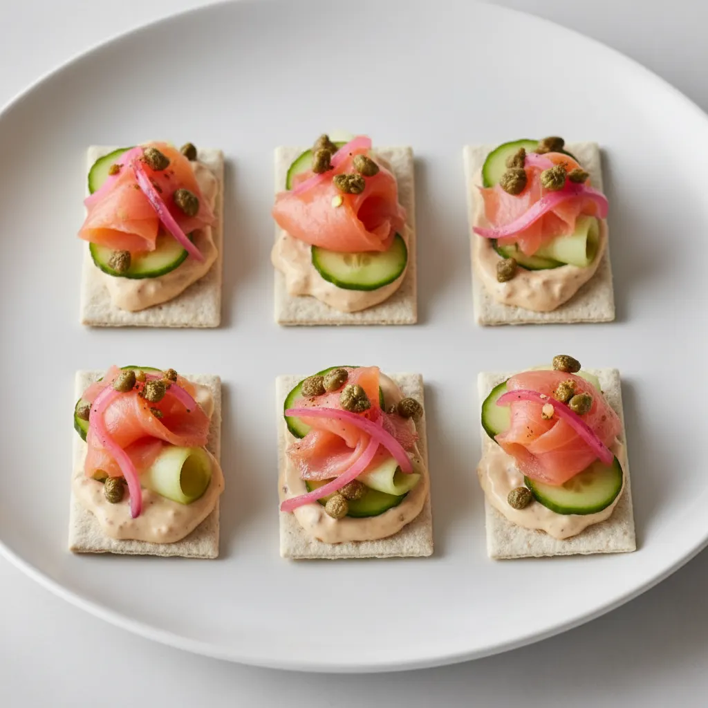 Smoked Salmon, Signature Remoulade, Cucumbers, Pickled Red Onion, Crispy Capers Water Crackers Smoked Salmon, Signature Remoulade, Cucumbers, Pickled Red Onion, Crispy Capers Water Crackers