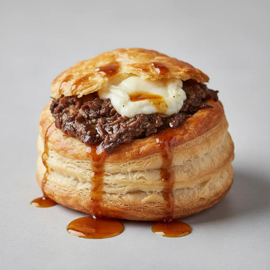 Wild Mushroom Duxelles Montrachet Puff Pastry with Truffle Oil Wild Mushroom Duxelles Montrachet Puff Pastry with Truffle Oil