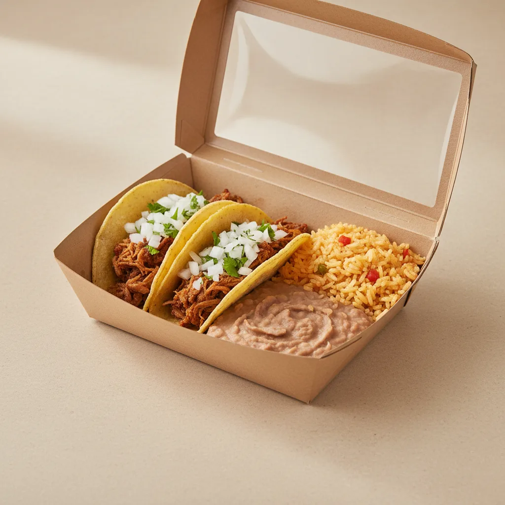Mexican Style Pork Taco Box on Corn Tortillas [16oz]