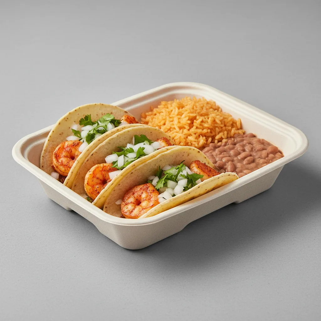 Mexican Style Shrimp Taco Box on Corn Tortillas [16oz]