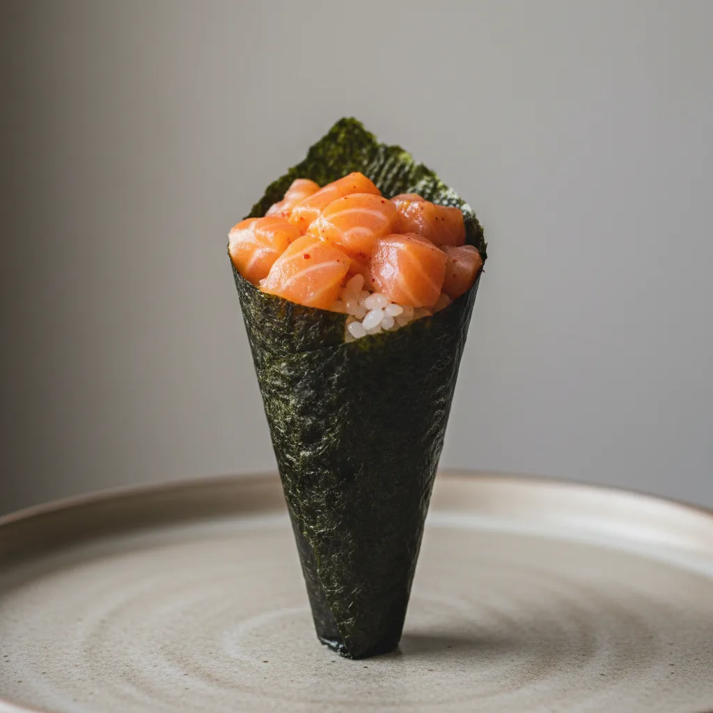 Spicy Salmon Handroll Spicy Salmon Handroll