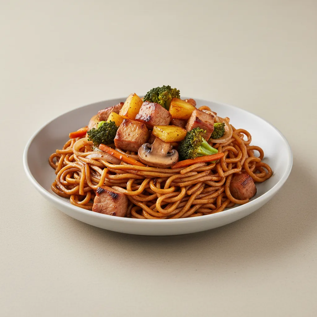 Mongolian Pork Pineapple Noodles Mongolian Pork Pineapple Noodles