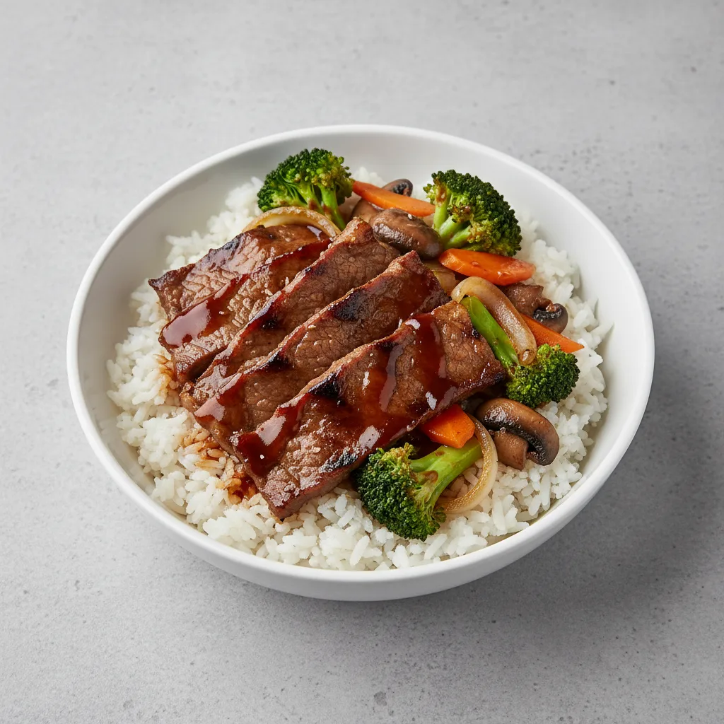 Mongolian Beef Belly Teriyaki Rice Bowl Mongolian Beef Belly Teriyaki Rice Bowl