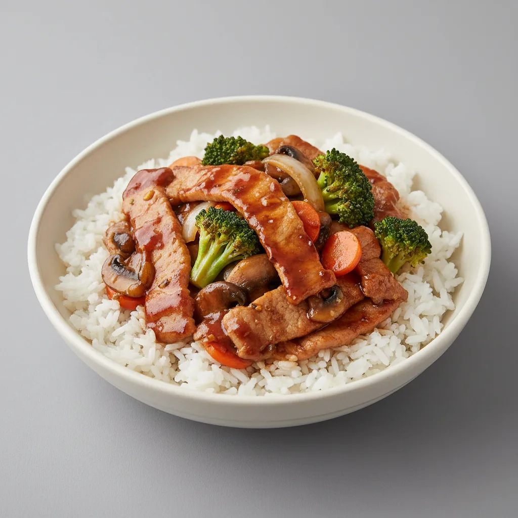 Mongolian Pork Teriyaki Rice Bowl Mongolian Pork Teriyaki Rice Bowl