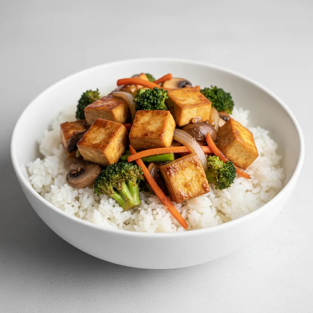 Mongolian Tofu Teriyaki Rice Bowl Mongolian Tofu Teriyaki Rice Bowl