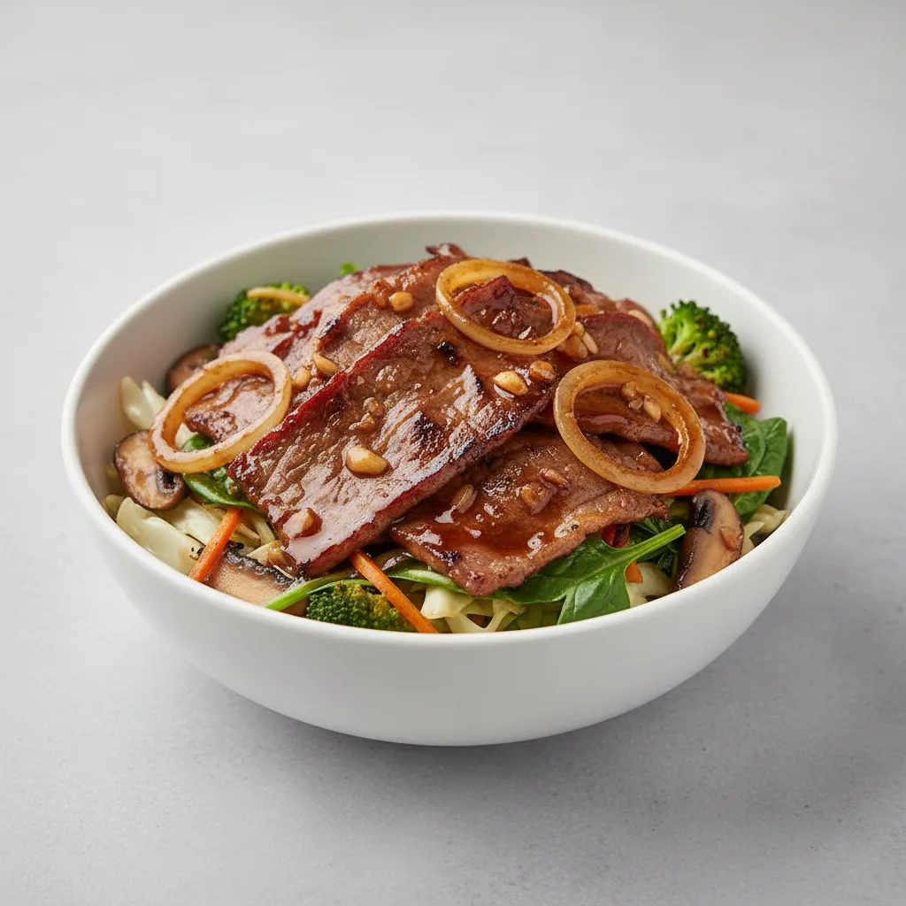 Mongolian Beef Belly Teriyaki Light Carb Bowl Mongolian Beef Belly Teriyaki Light Carb Bowl