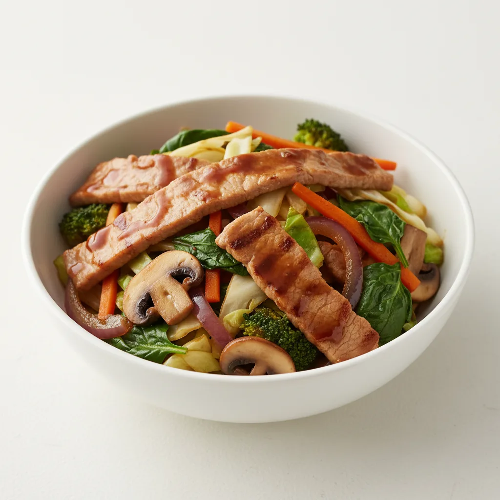 Mongolian Pork Teriyaki Light Carb Bowl Mongolian Pork Teriyaki Light Carb Bowl