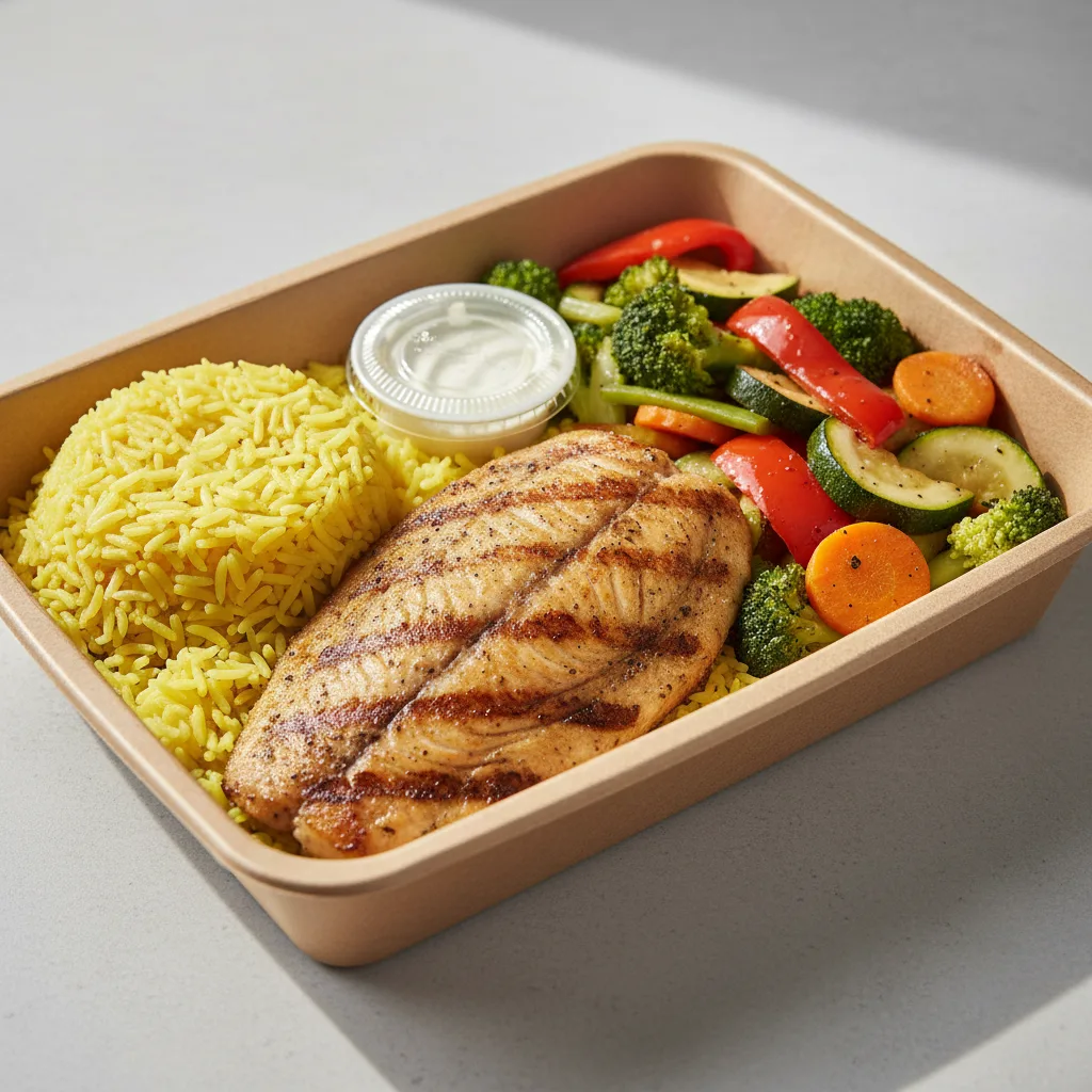 Grilled Tilapia with Rice and Sauteed Veggies (Thoum Sauce) Grilled Tilapia with Rice and Sauteed Veggies (Thoum Sauce)