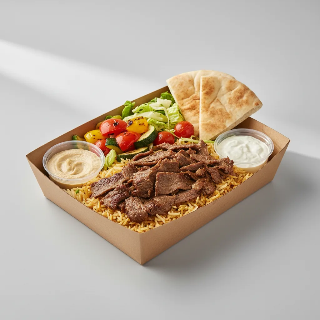 Beef Shawarma Full Rice Plate with Veggies Beef Shawarma Full Rice Plate with Veggies