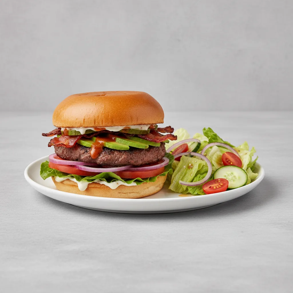 Chipotle Smash Burger with Side Salad Chipotle Smash Burger with Side Salad