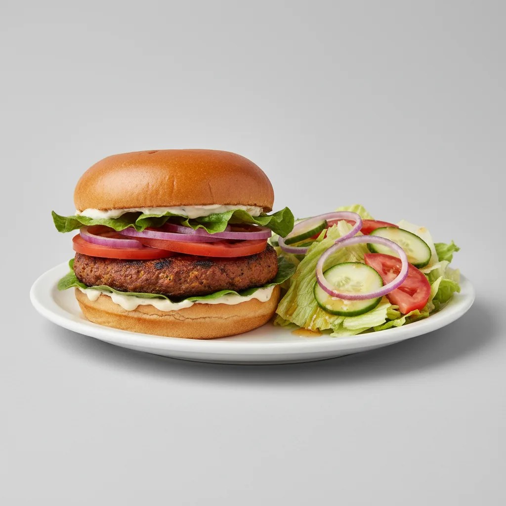 Veggie Garden Burger with side salad Veggie Garden Burger with side salad