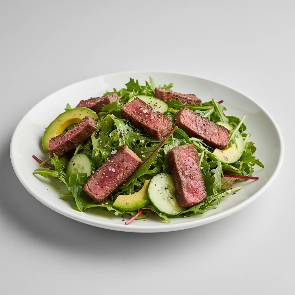 NY Strip Steak Mixed Green Salad NY Strip Steak Mixed Green Salad