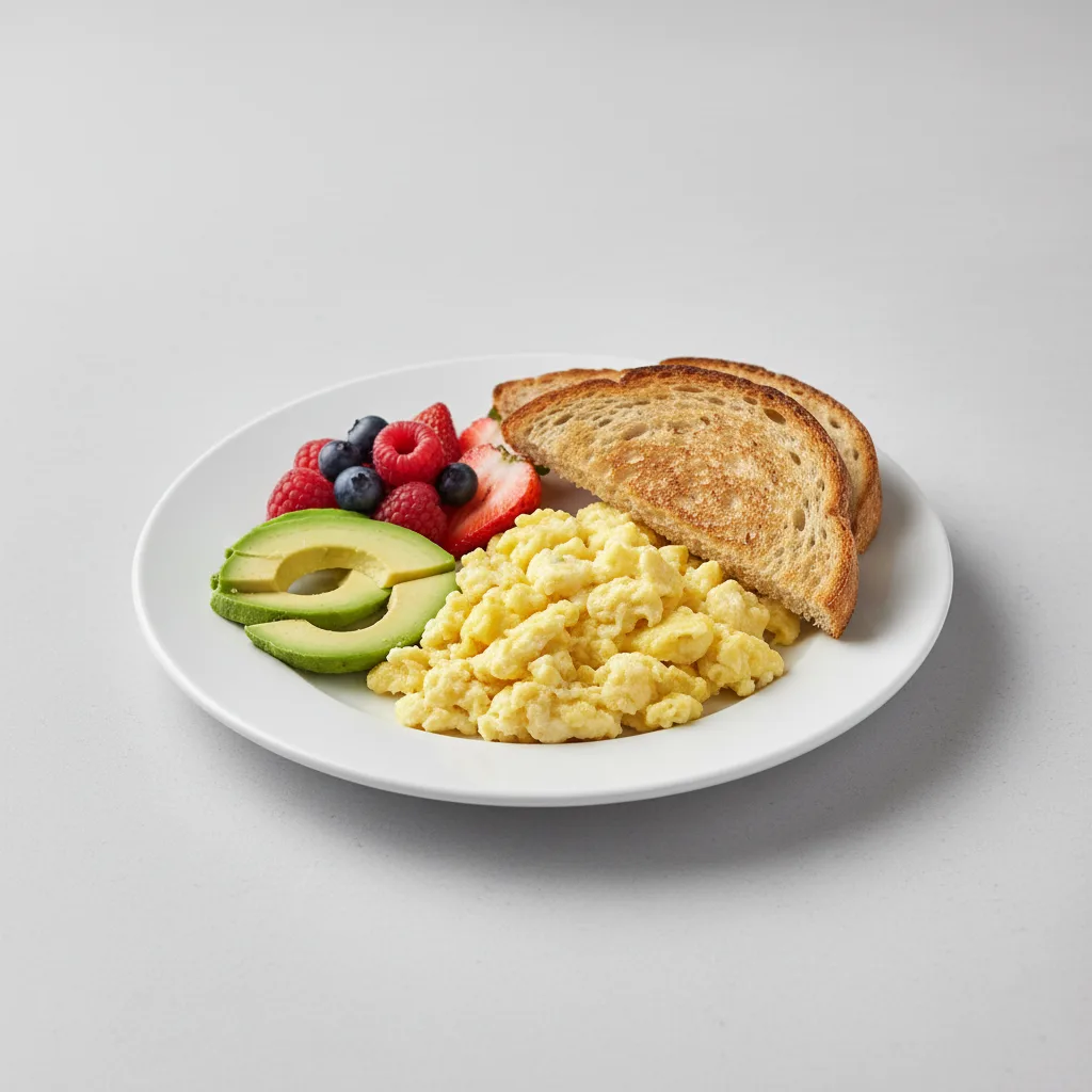 El Continental with Scrambled Eggs and Avocado
