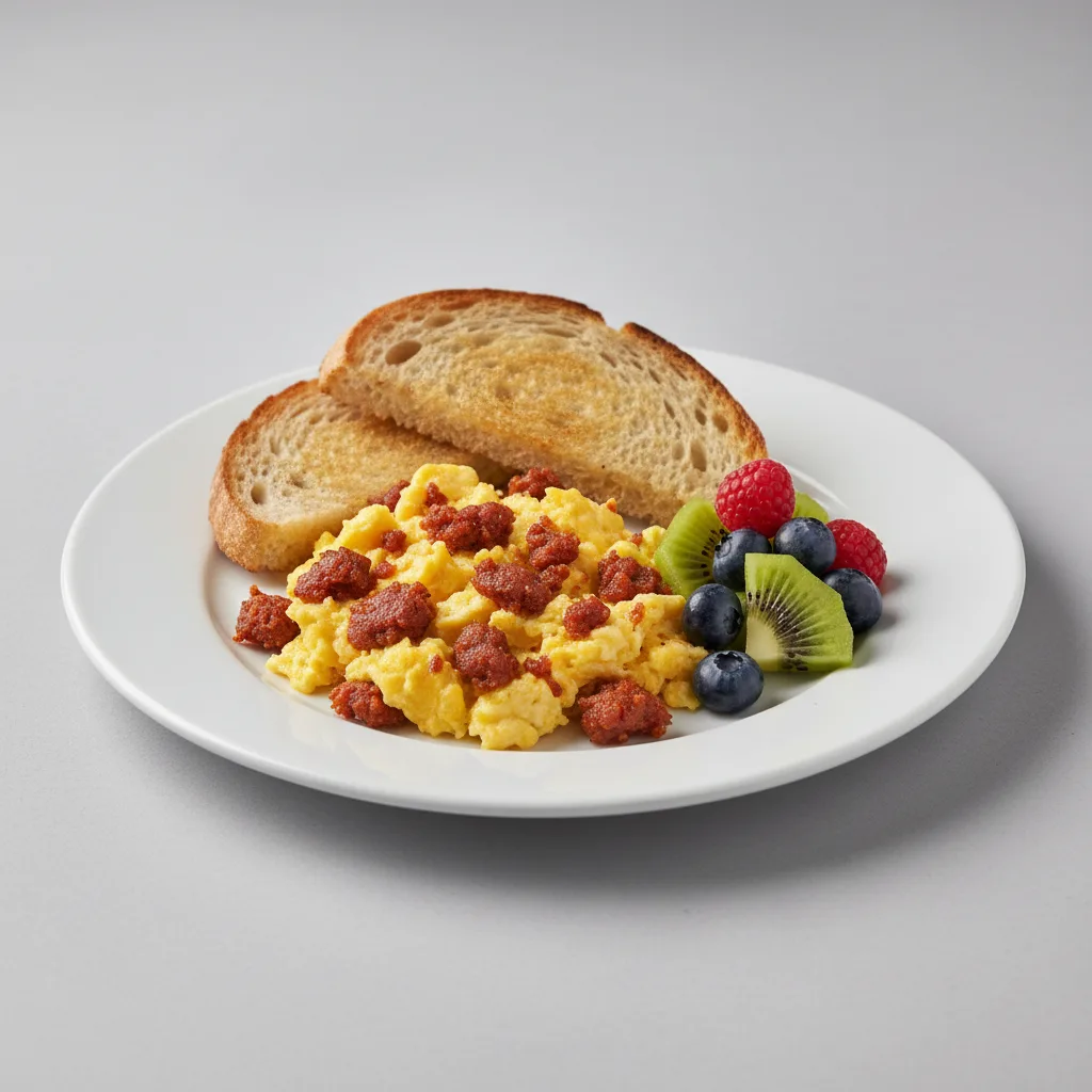 El Continental with Scrambled Eggs and Chorizo