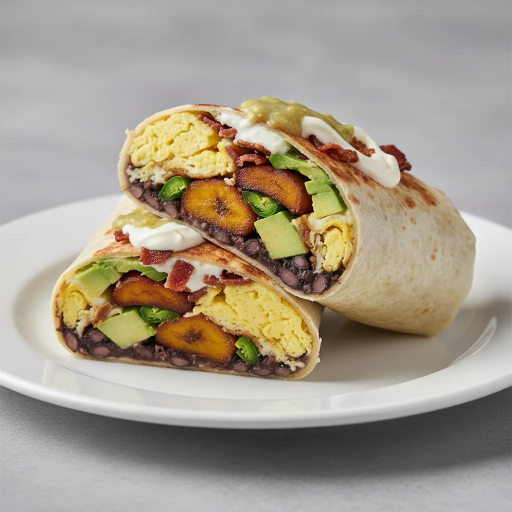 La Nina Breakfast Burrito with Bacon